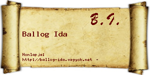 Ballog Ida névjegykártya